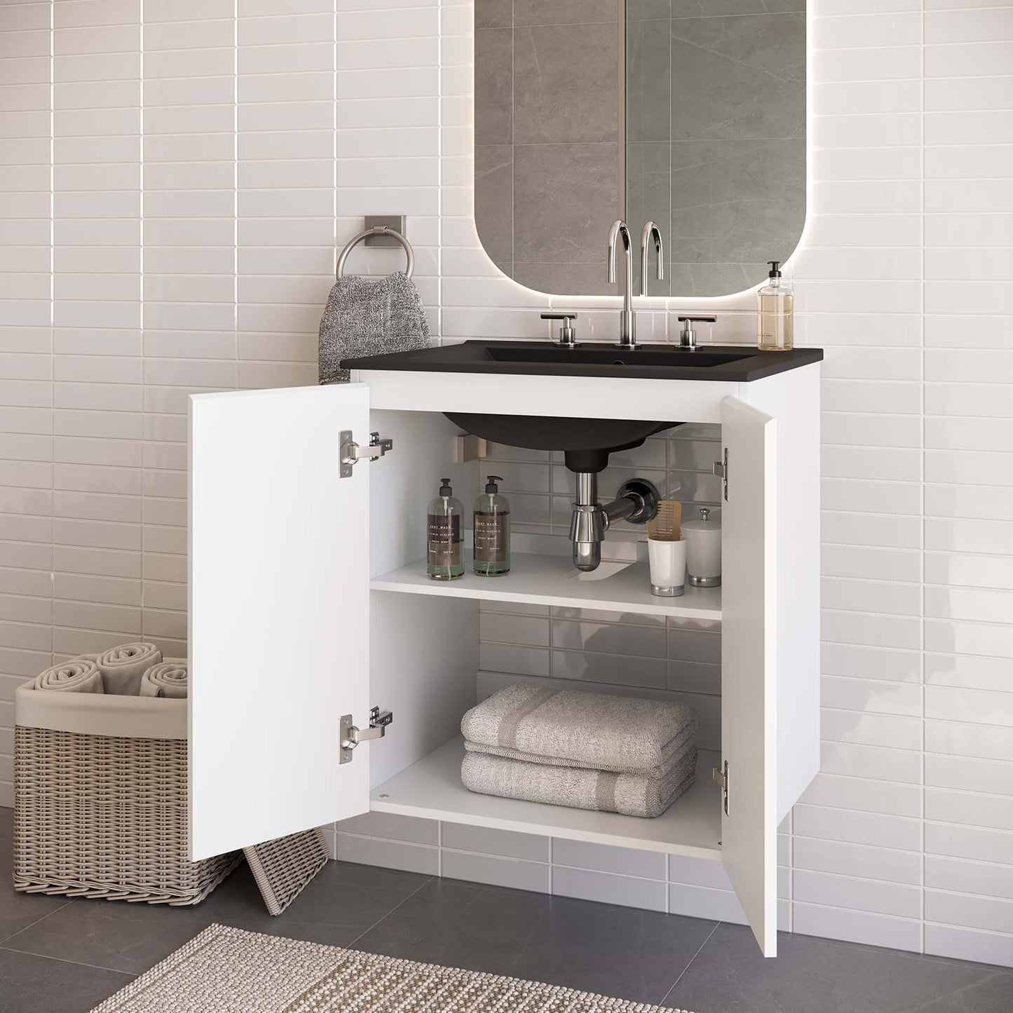Bryn 24" Wall-Mount Bathroom Vanity By Modway - EEI-5777 | Bathroom Accessories | Modishstore - 24