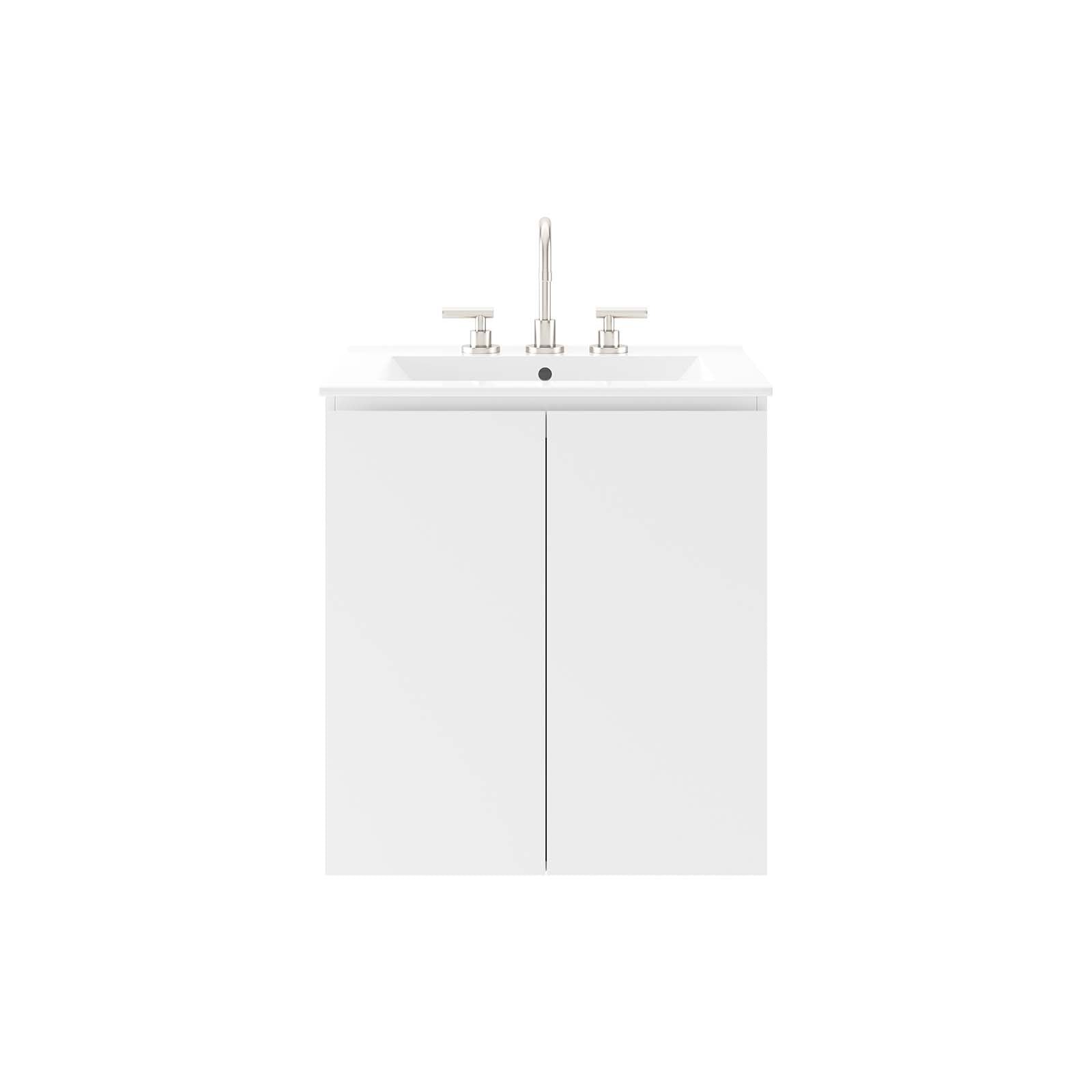 Bryn 24" Wall-Mount Bathroom Vanity By Modway - EEI-5777-GRY-BLK | Bathroom Accessories |  Modishstore - 29