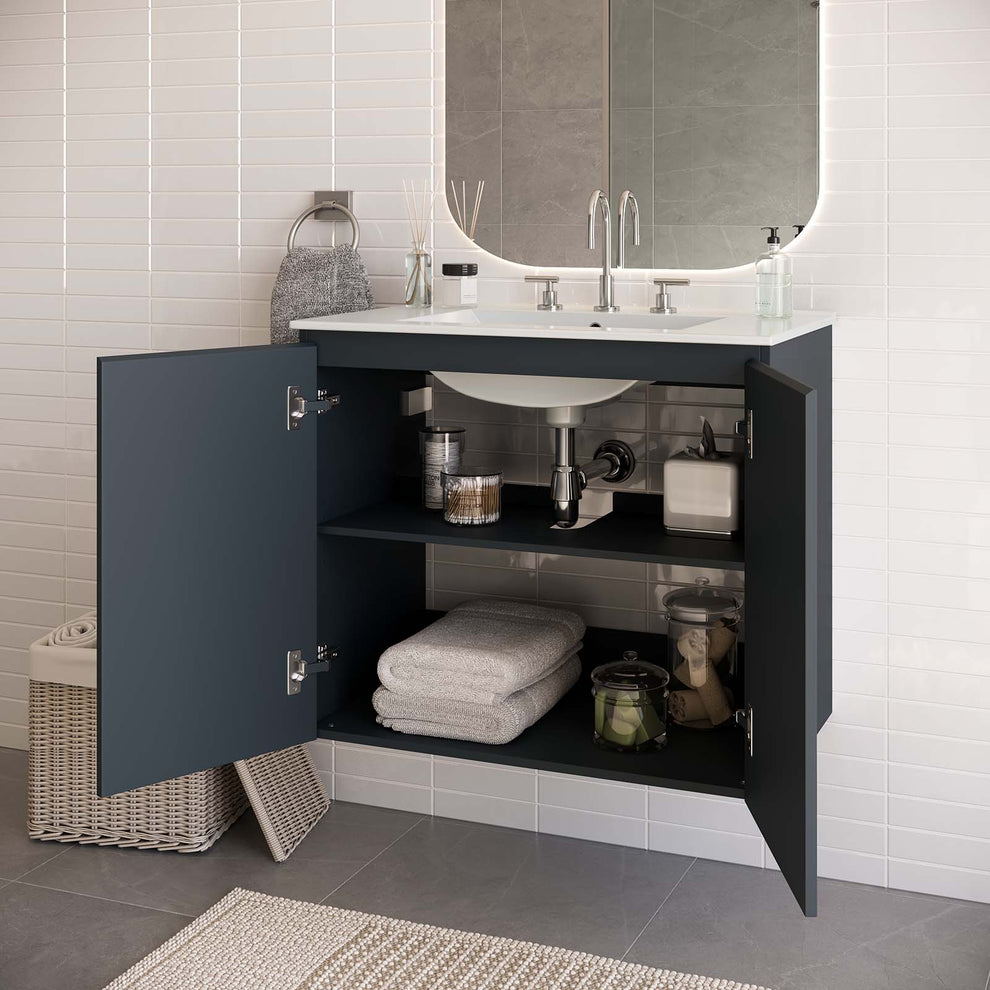 Bryn 30" Wall-Mount Bathroom Vanity By Modway - EEI-5778 | Bathroom Accessories | Modishstore - 16