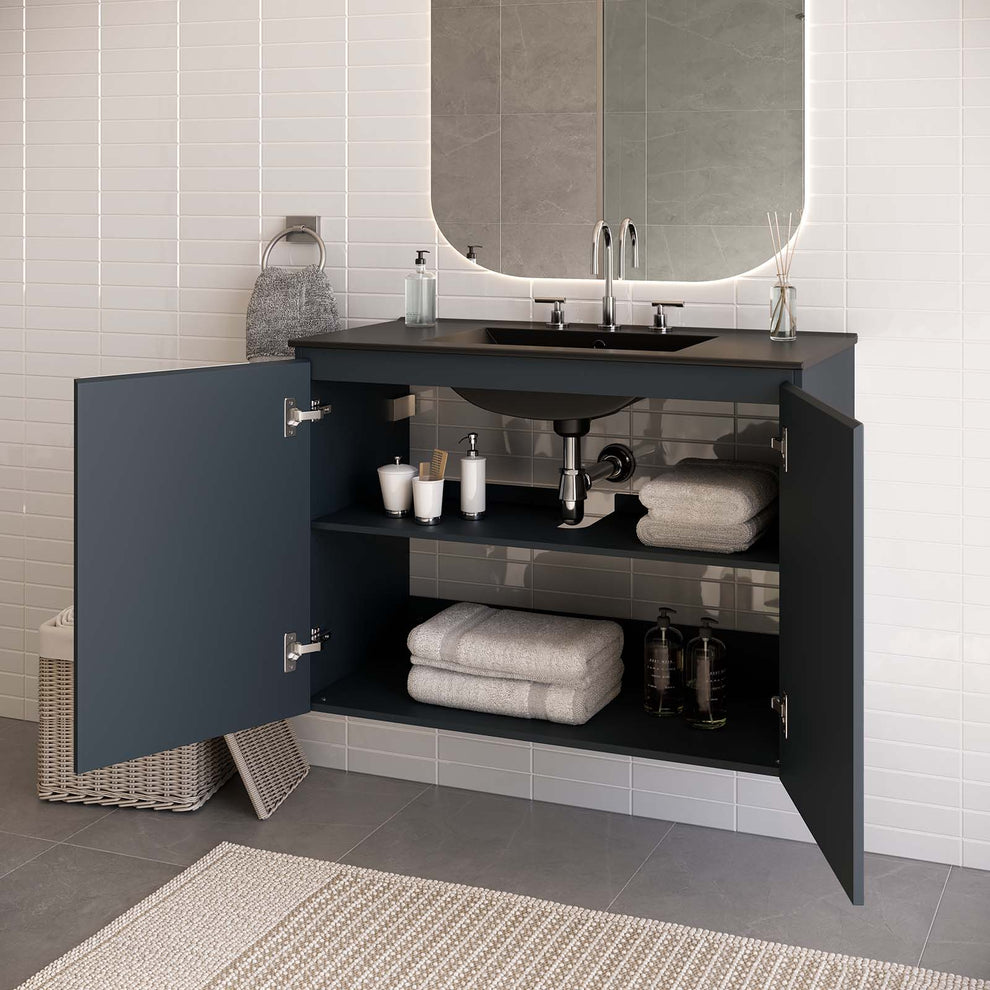 Bryn 36" Wall-Mount Bathroom Vanity By Modway - EEI-5779 | Bathroom Accessories | Modishstore - 1