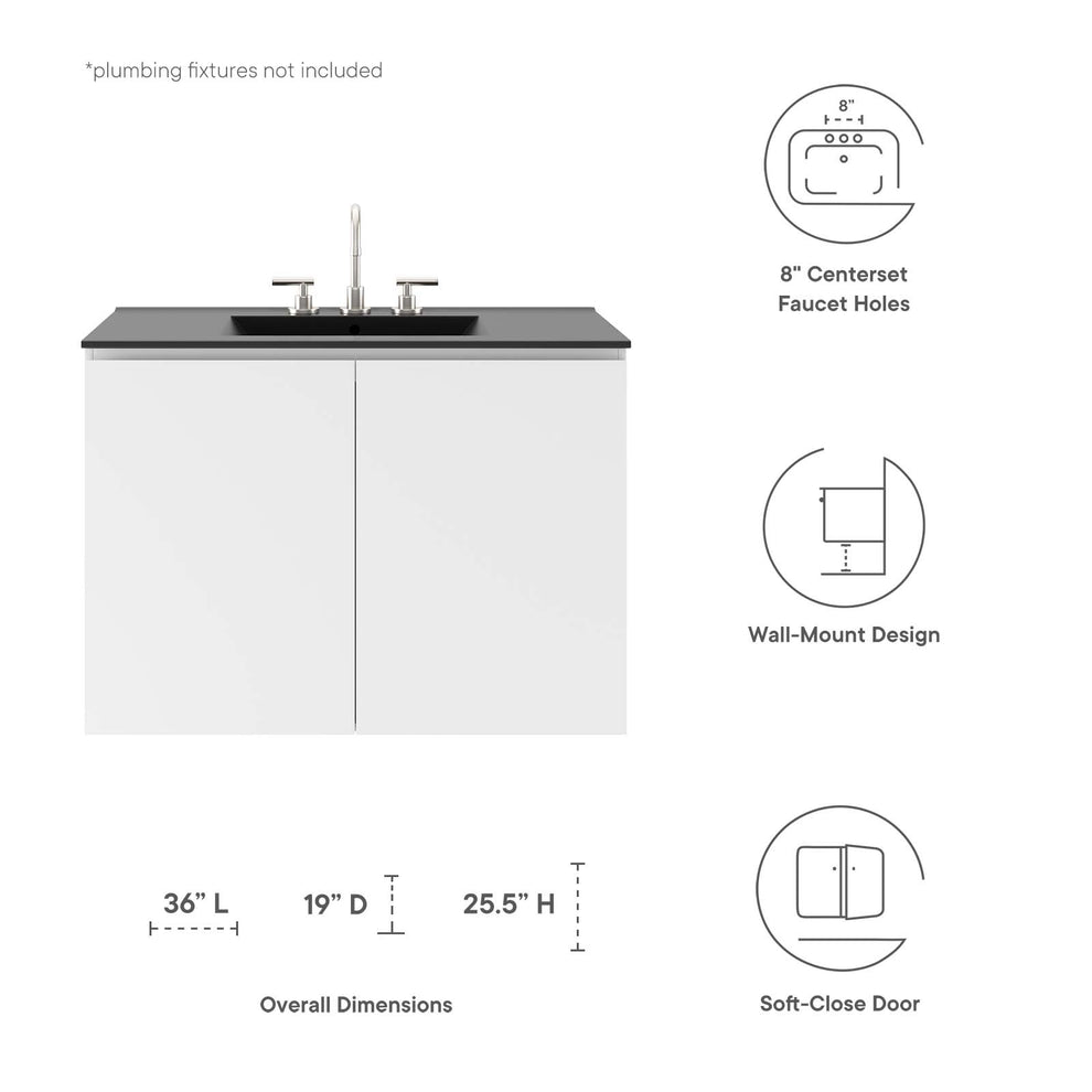 Bryn 36" Wall-Mount Bathroom Vanity By Modway - EEI-5779 | Bathroom Accessories | Modishstore - 23