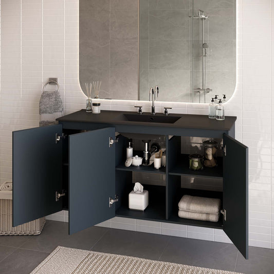 Bryn 48" Wall-Mount Bathroom Vanity By Modway - EEI-5780-GRY-BLK | Bathroom Accessories |  Modishstore