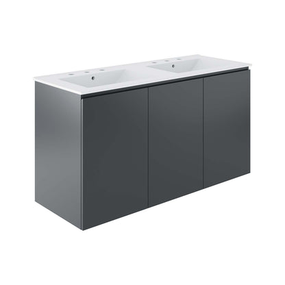 Bryn 48" Wall-Mount Double Sink Bathroom Vanity By Modway - EEI-5781 | Bathroom Accessories | Modishstore - 9