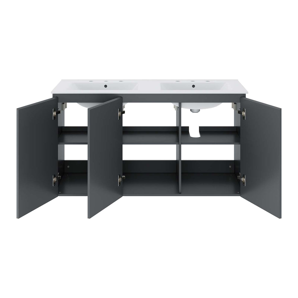 Bryn 48" Wall-Mount Double Sink Bathroom Vanity By Modway - EEI-5781 | Bathroom Accessories | Modishstore - 11