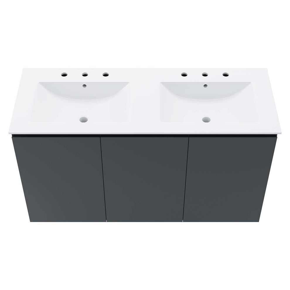 Bryn 48" Wall-Mount Double Sink Bathroom Vanity By Modway - EEI-5781 | Bathroom Accessories | Modishstore - 12