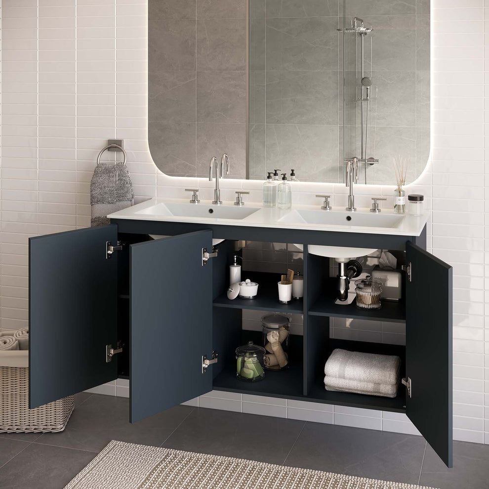 Bryn 48" Wall-Mount Double Sink Bathroom Vanity By Modway - EEI-5781 | Bathroom Accessories | Modishstore - 16