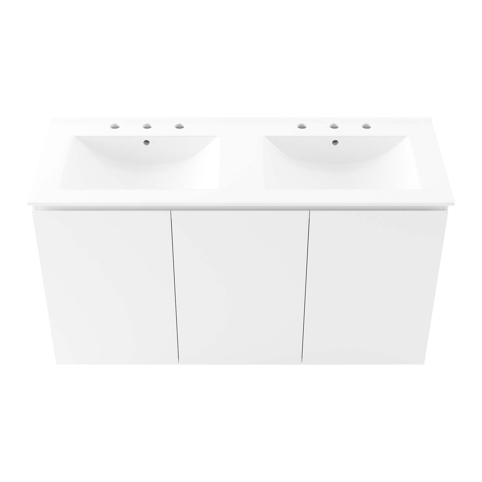 Bryn 48" Wall-Mount Double Sink Bathroom Vanity By Modway - EEI-5781-GRY-BLK | Bathroom Accessories |  Modishstore - 28