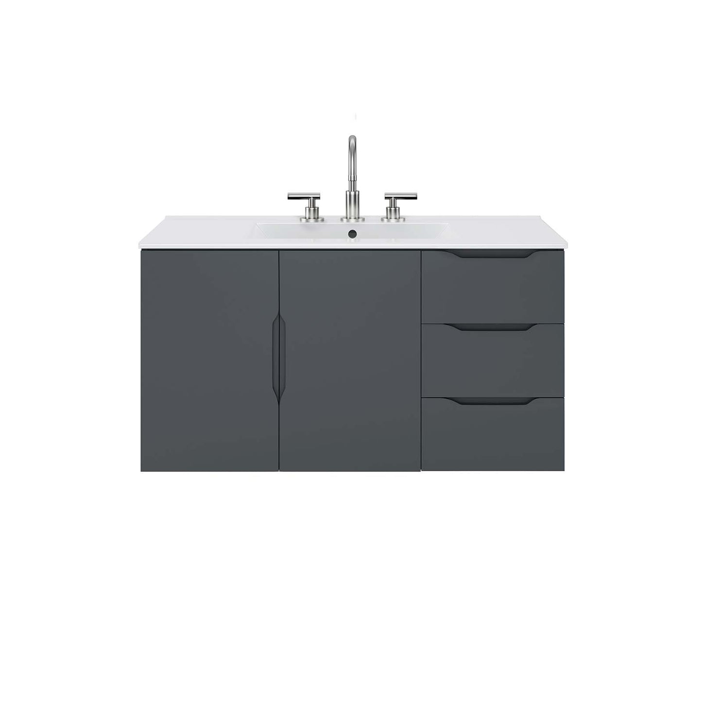 Vitality 36" Bathroom Vanity By Modway - EEI-5783-GRY-BLK | Bathroom Accessories |  Modishstore - 14