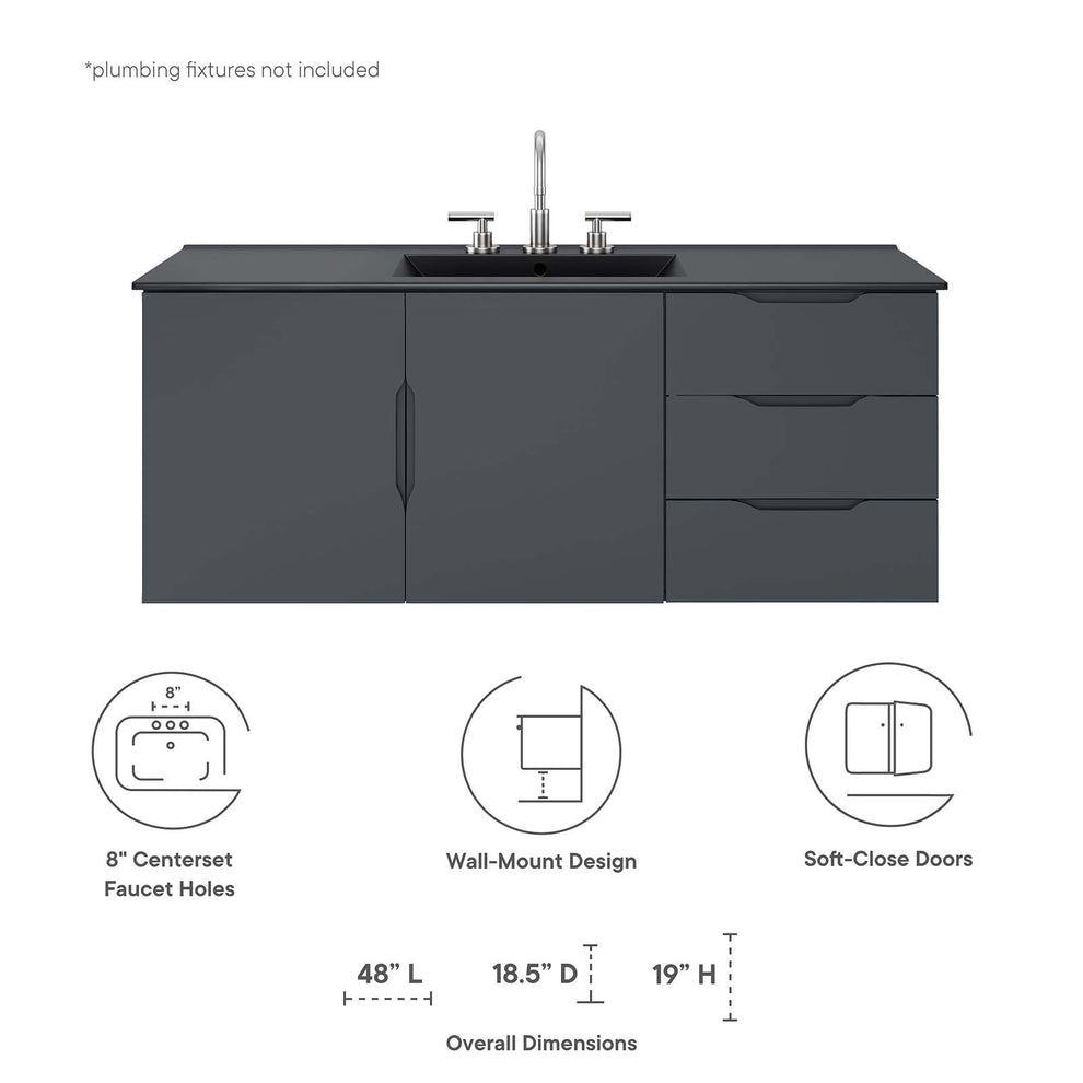Vitality 48" Single Sink Bathroom Vanity By Modway - EEI-5784 | Bathroom Accessories | Modishstore - 8