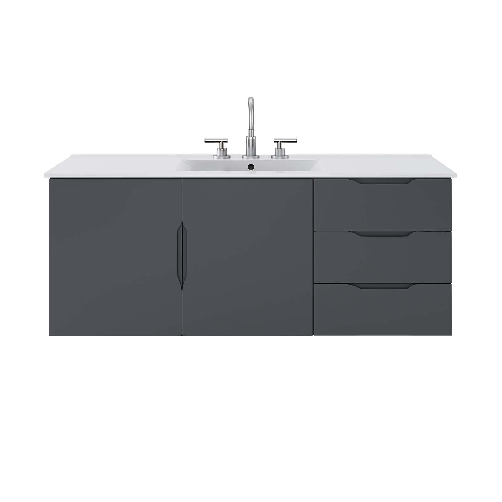 Vitality 48" Single Sink Bathroom Vanity By Modway - EEI-5784-GRY-BLK | Bathroom Accessories |  Modishstore - 14