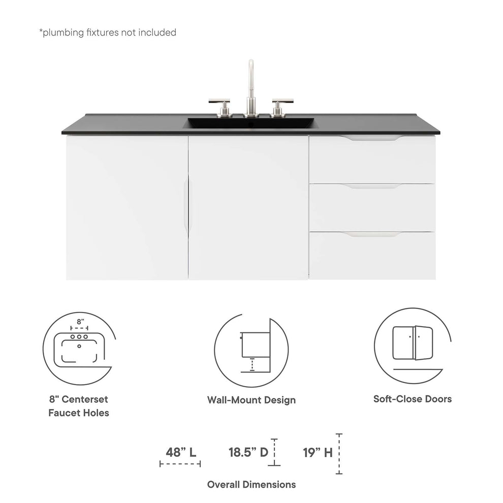 Vitality 48" Single Sink Bathroom Vanity By Modway - EEI-5784 | Bathroom Accessories | Modishstore - 24