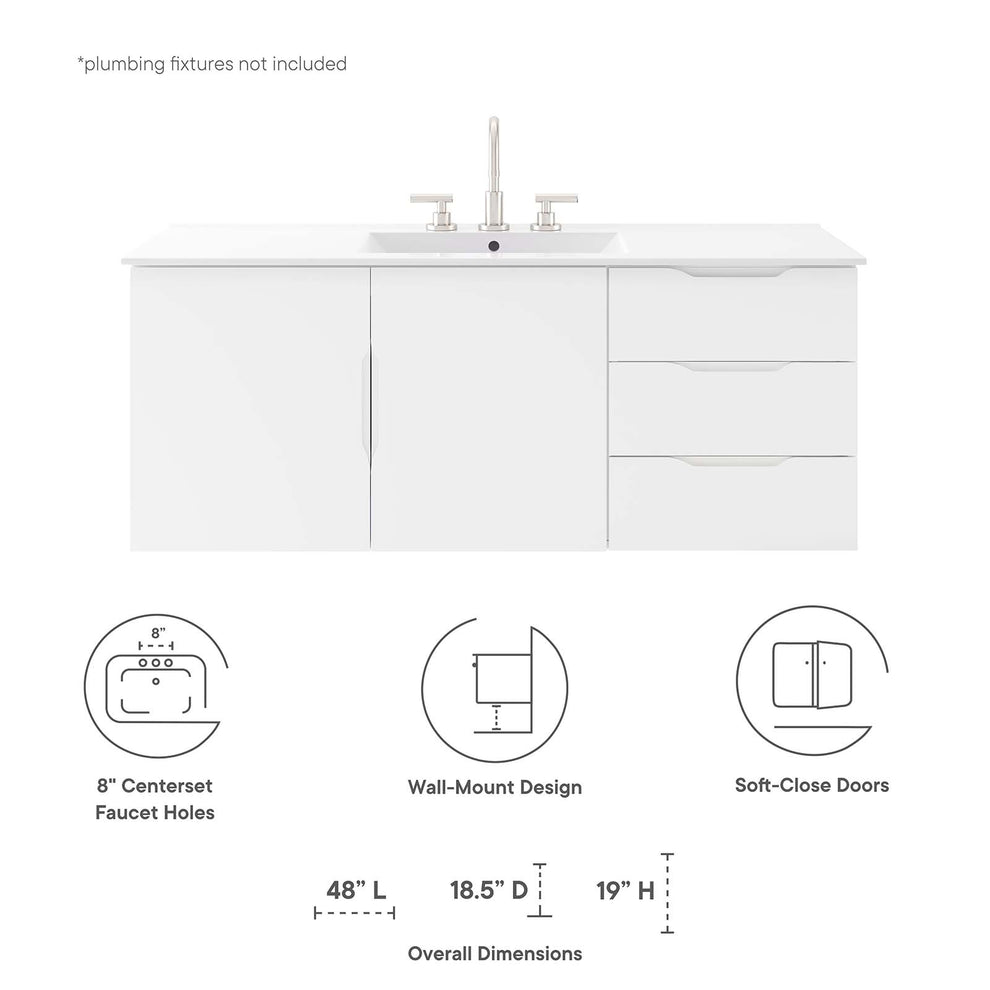 Vitality 48" Single Sink Bathroom Vanity By Modway - EEI-5784 | Bathroom Accessories | Modishstore - 32