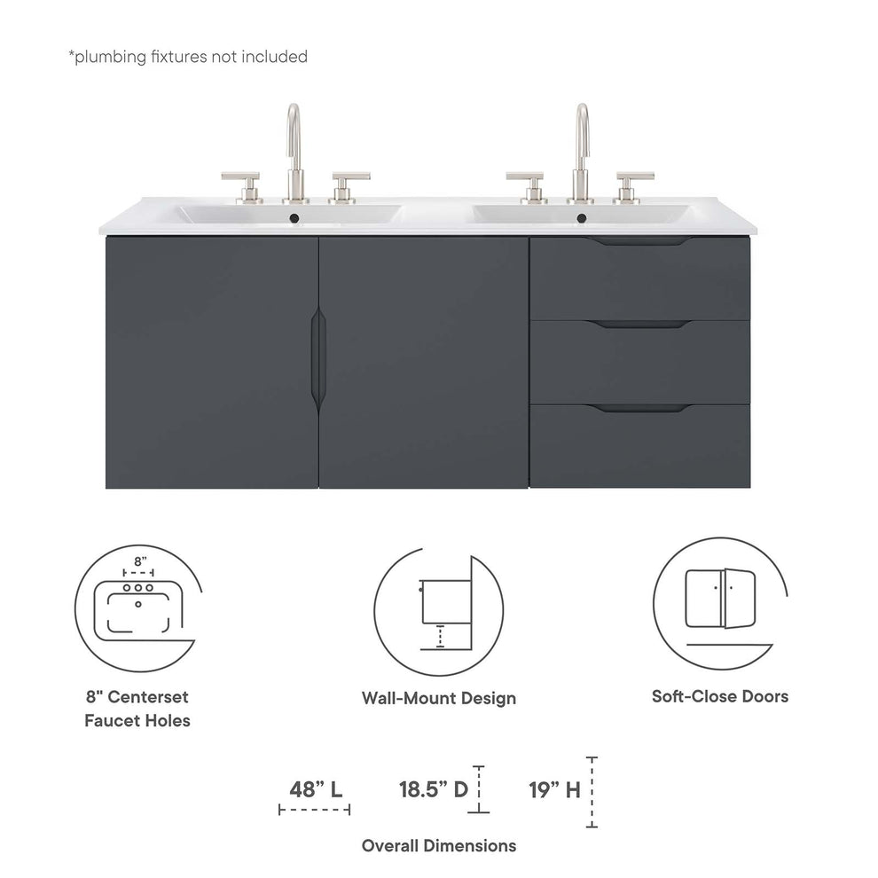Vitality 48" Double Sink Bathroom Vanity By Modway - EEI-5785 | Bathroom Accessories | Modishstore - 16