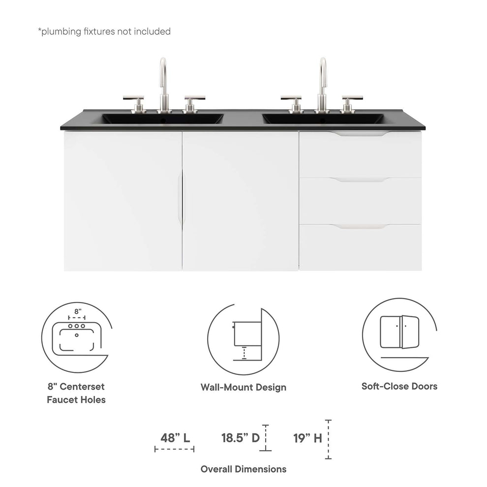 Vitality 48" Double Sink Bathroom Vanity By Modway - EEI-5785 | Bathroom Accessories | Modishstore - 24