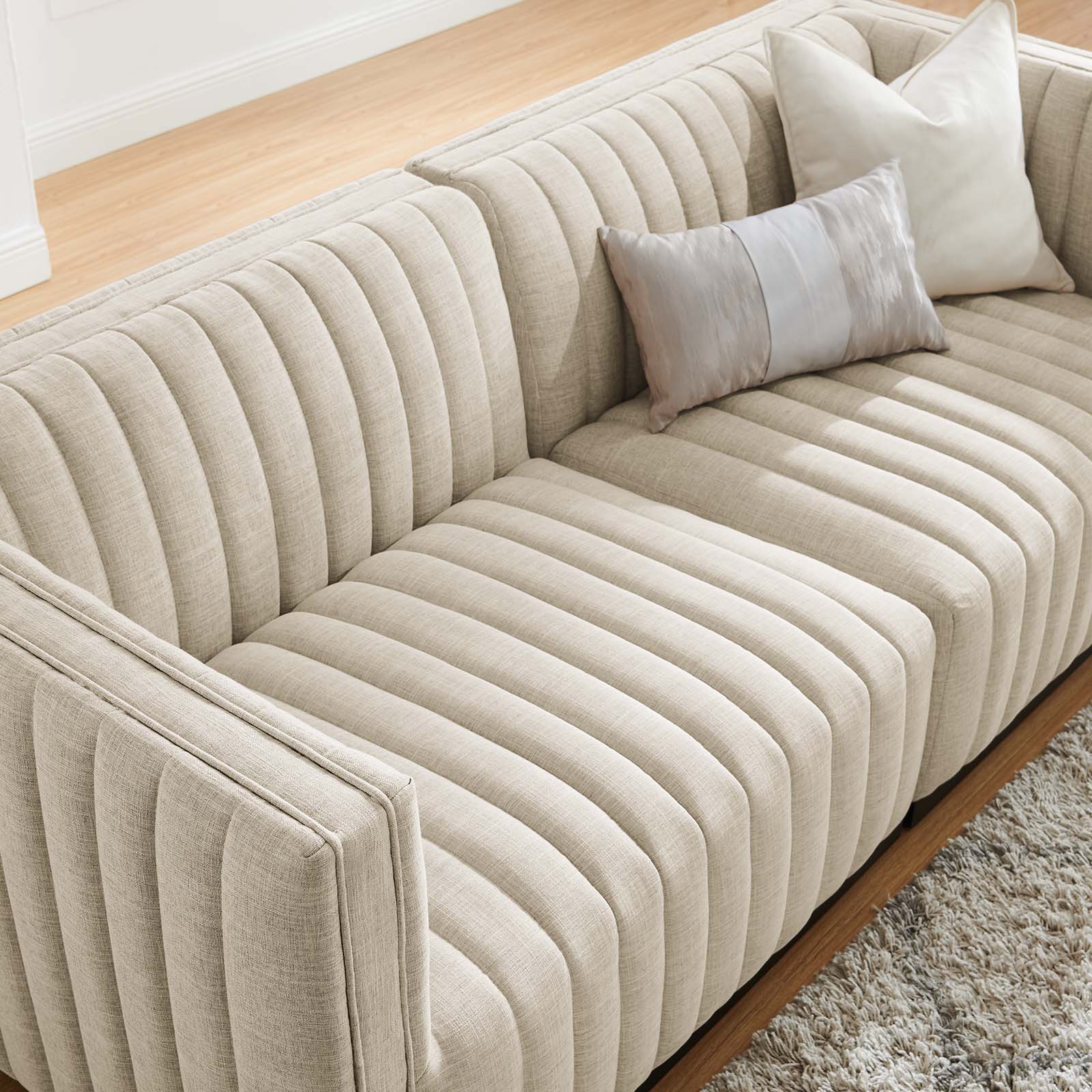 Conjure Channel Tufted Upholstered Fabric Loveseat By Modway - EEI-5786 | Loveseats | Modishstore - 3