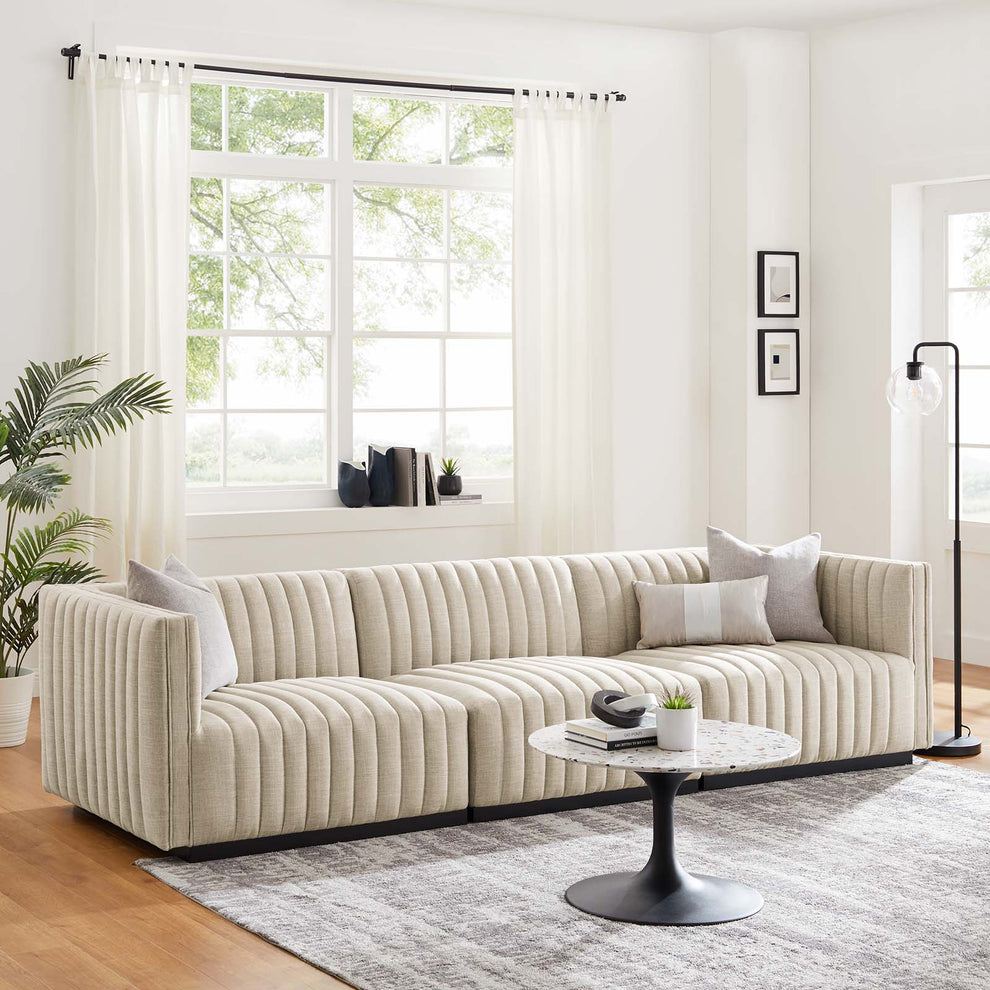 Conjure Channel Tufted Upholstered Fabric Sofa By Modway - EEI-5787 | Sofas | Modishstore - 1