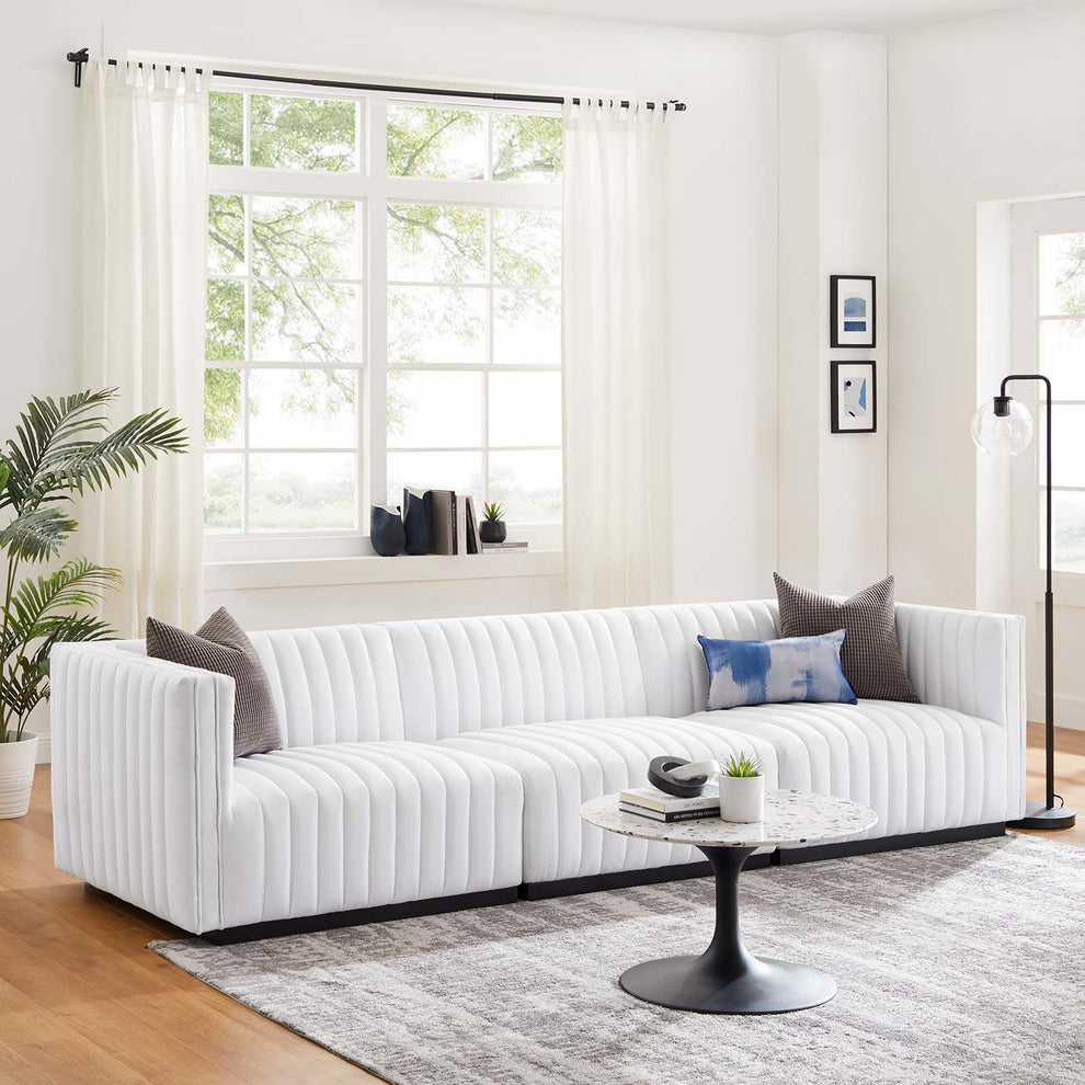 Conjure Channel Tufted Upholstered Fabric Sofa By Modway - EEI-5787 | Sofas | Modishstore - 32
