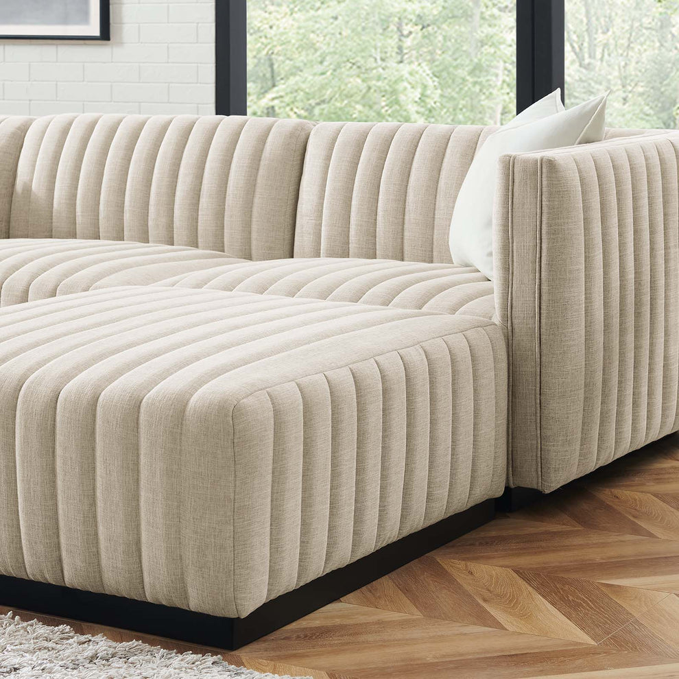 Conjure Channel Tufted Upholstered Fabric 4-Piece Sectional Sofa By Modway - EEI-5788 | Sectional | Modishstore - 9