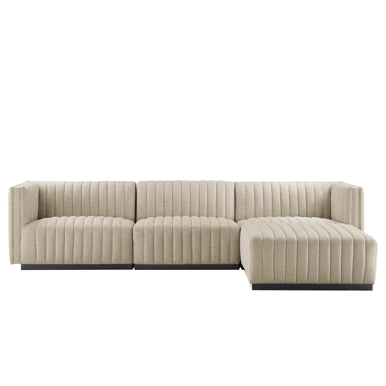Conjure Channel Tufted Upholstered Fabric 4-Piece Sectional Sofa By Modway - EEI-5788 | Sectional | Modishstore - 10