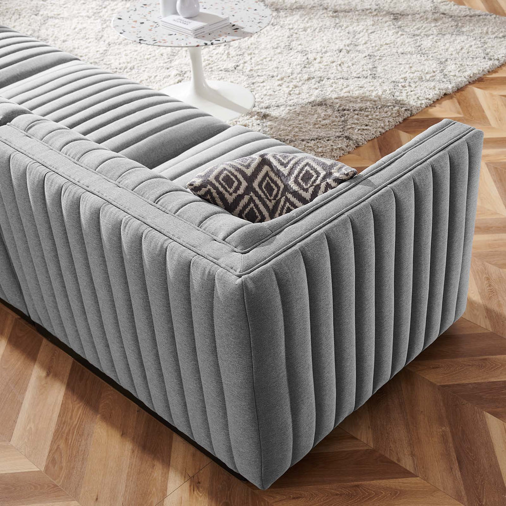 Conjure Channel Tufted Upholstered Fabric 4-Piece Sectional Sofa By Modway - EEI-5788 | Sectional | Modishstore - 24