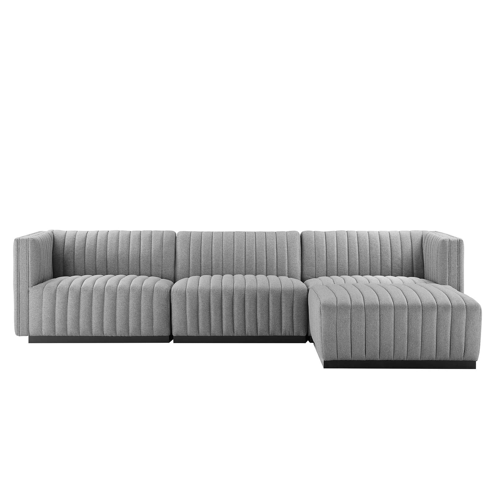 Conjure Channel Tufted Upholstered Fabric 4-Piece Sectional Sofa By Modway - EEI-5788 | Sectional | Modishstore - 26