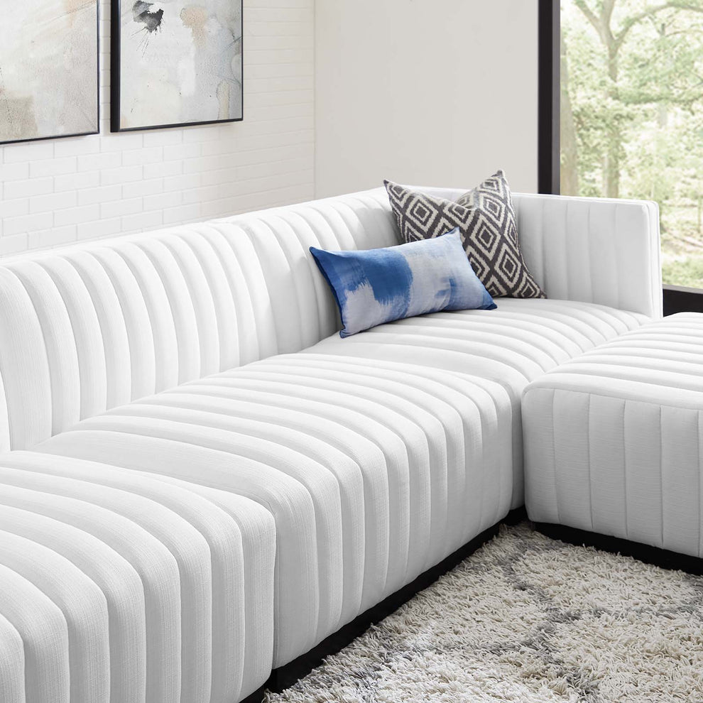 Conjure Channel Tufted Upholstered Fabric 4-Piece Sectional Sofa By Modway - EEI-5788 | Sectional | Modishstore - 40