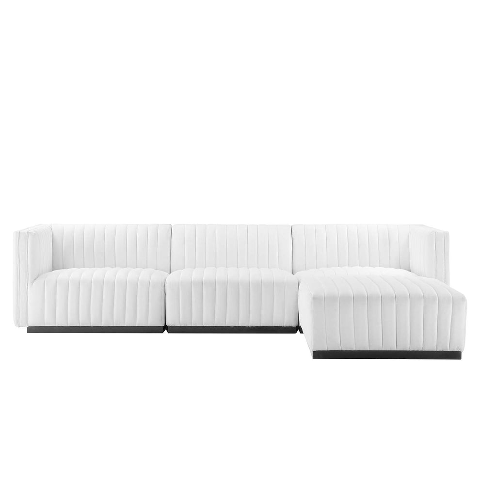 Conjure Channel Tufted Upholstered Fabric 4-Piece Sectional Sofa By Modway - EEI-5788 | Sectional | Modishstore - 42
