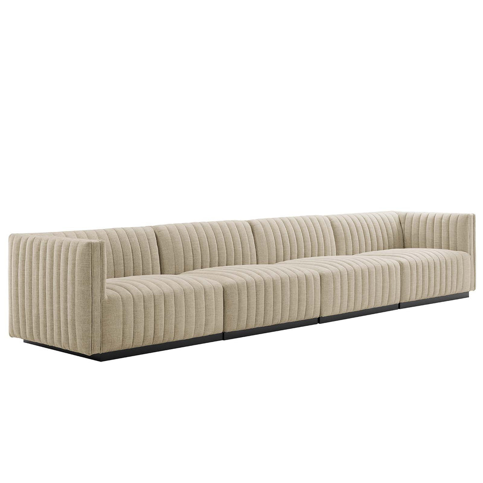 Conjure Channel Tufted Upholstered Fabric 4-Piece Sofa By Modway - EEI-5789 | Sectional | Modishstore - 2