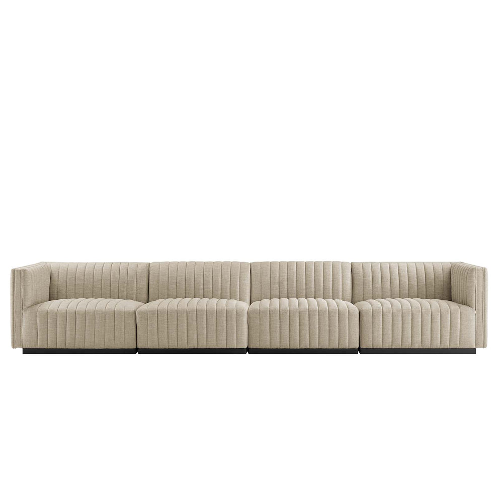 Conjure Channel Tufted Upholstered Fabric 4-Piece Sofa By Modway - EEI-5789 | Sectional | Modishstore - 7