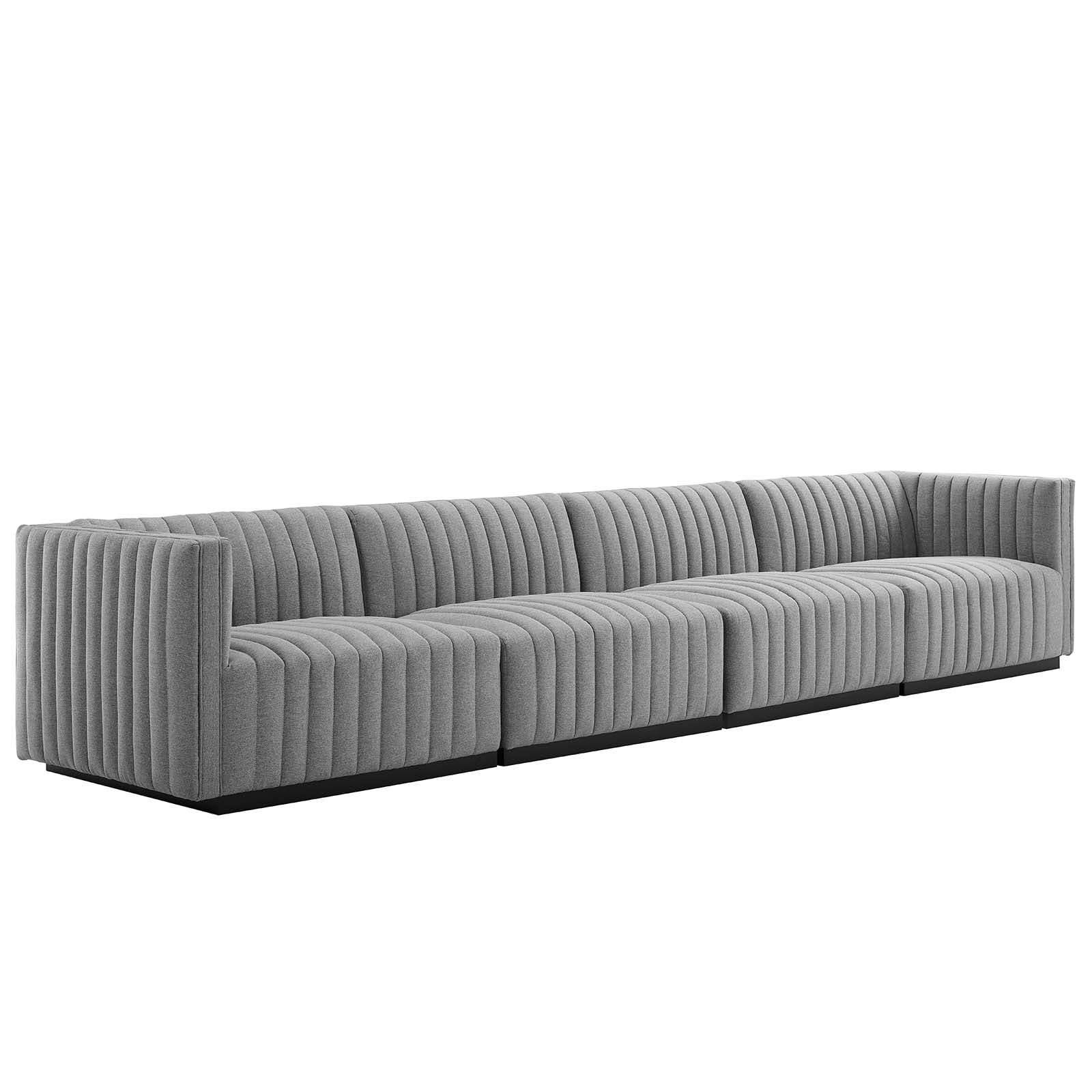 Conjure Channel Tufted Upholstered Fabric 4-Piece Sofa By Modway - EEI-5789 | Sectional | Modishstore - 14
