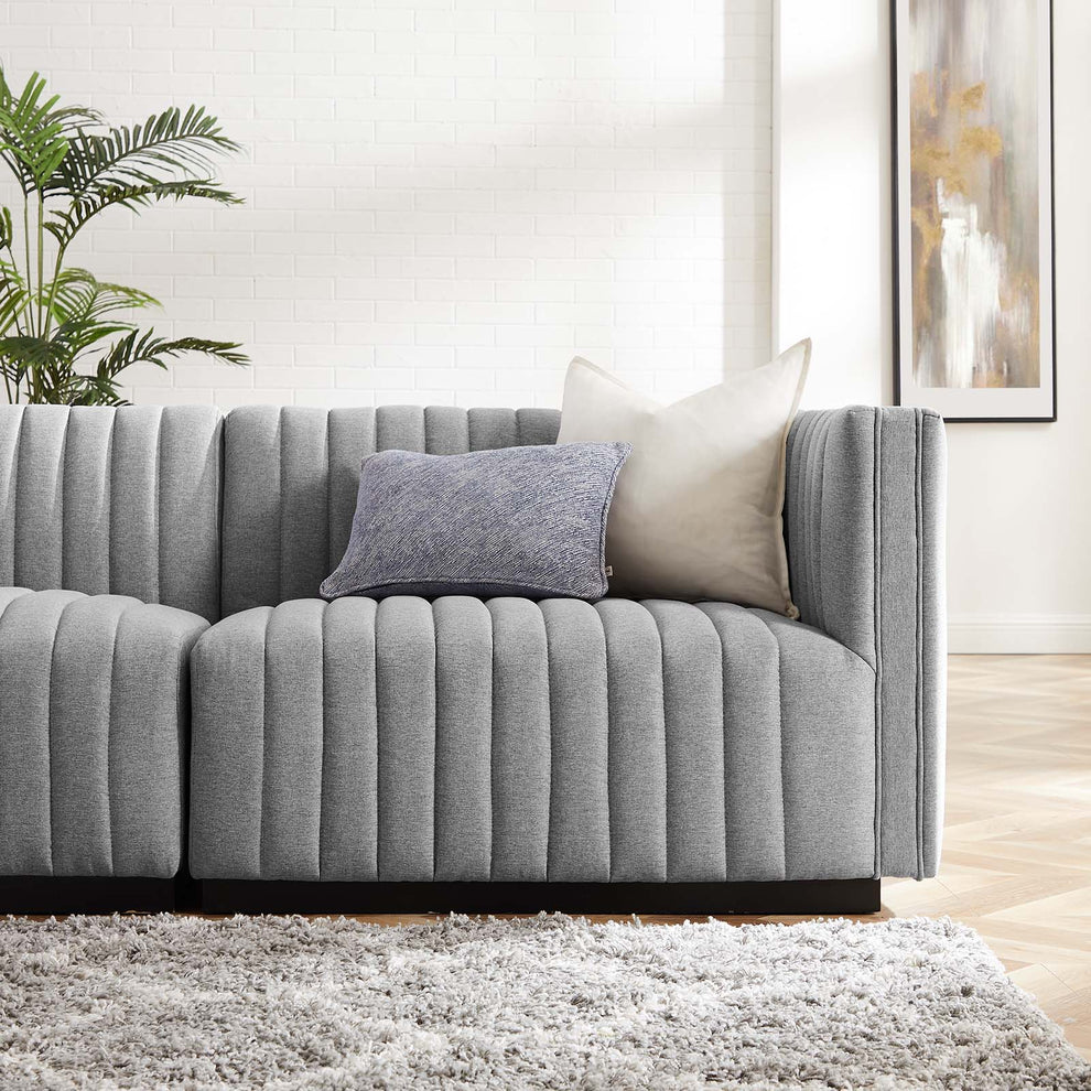 Conjure Channel Tufted Upholstered Fabric 4-Piece Sofa By Modway - EEI-5789 | Sectional | Modishstore - 18