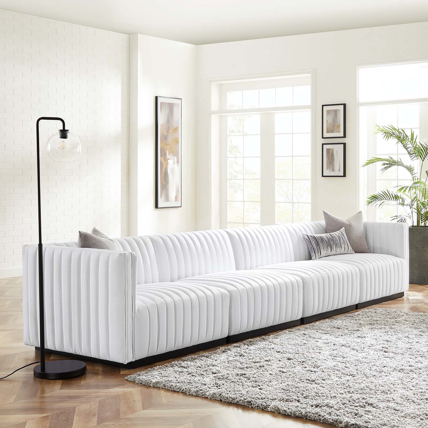 Conjure Channel Tufted Upholstered Fabric 4-Piece Sofa By Modway - EEI-5789 | Sectional | Modishstore - 32