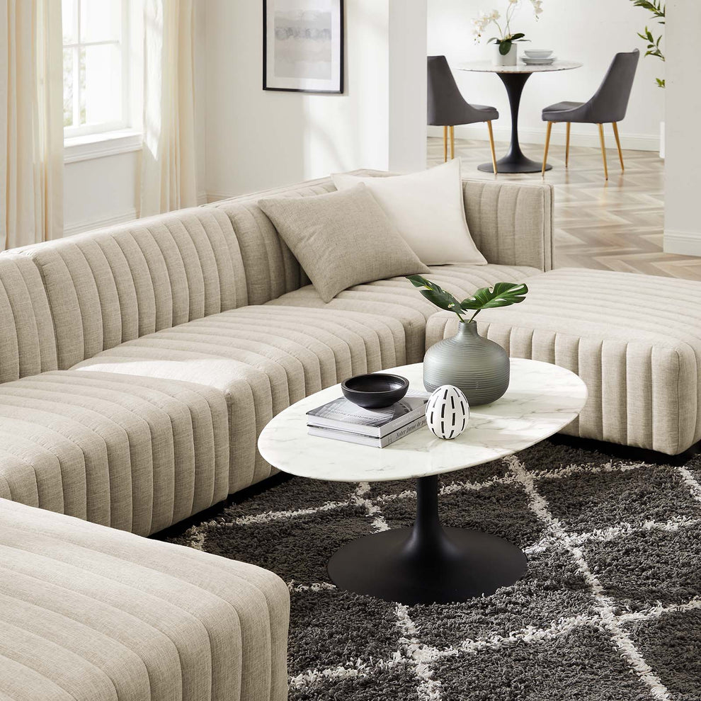 Conjure Channel Tufted Upholstered Fabric 6-Piece Sectional Sofa By Modway - EEI-5790 | Sectional | Modishstore - 8