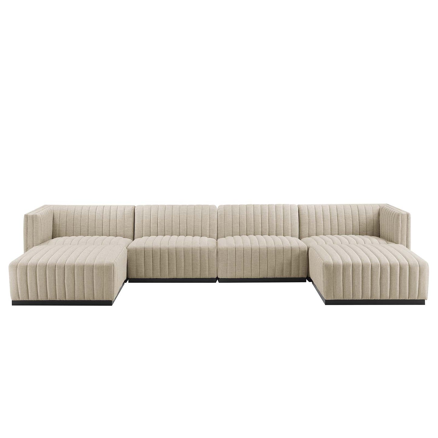 Conjure Channel Tufted Upholstered Fabric 6-Piece Sectional Sofa By Modway - EEI-5790 | Sectional | Modishstore - 10