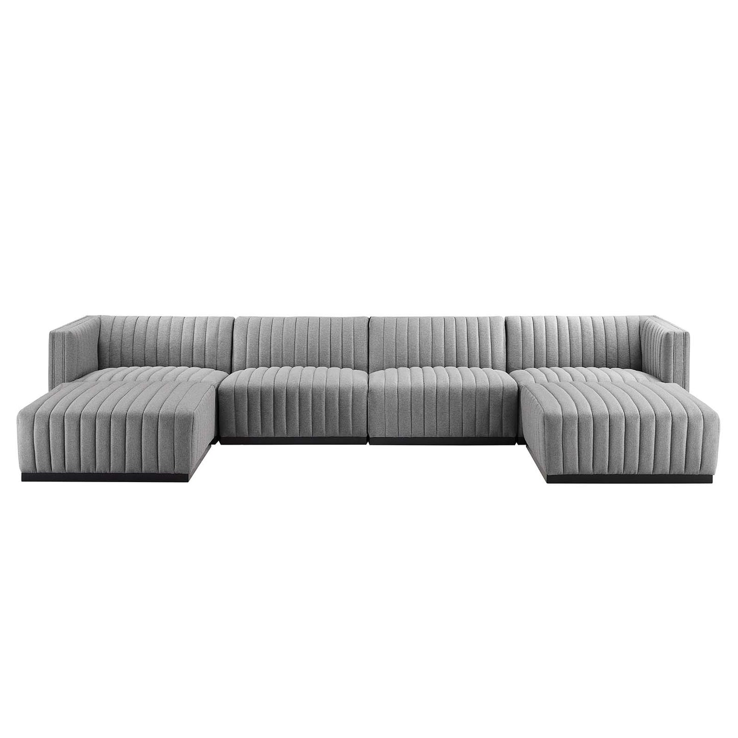 Conjure Channel Tufted Upholstered Fabric 6-Piece Sectional Sofa By Modway - EEI-5790 | Sectional | Modishstore - 26