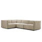 Conjure Channel Tufted Upholstered Fabric 4-Piece L-Shaped Sectional By Modway - EEI-5791 | Sectional | Modishstore - 2