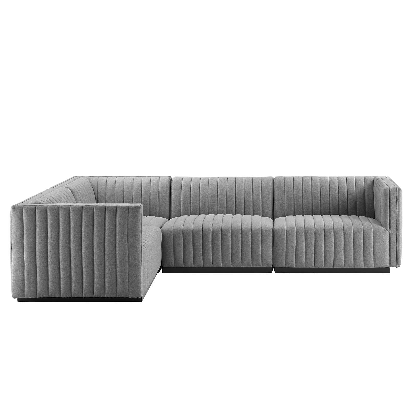 Conjure Channel Tufted Upholstered Fabric 4-Piece L-Shaped Sectional By Modway - EEI-5791 | Sectional | Modishstore - 26