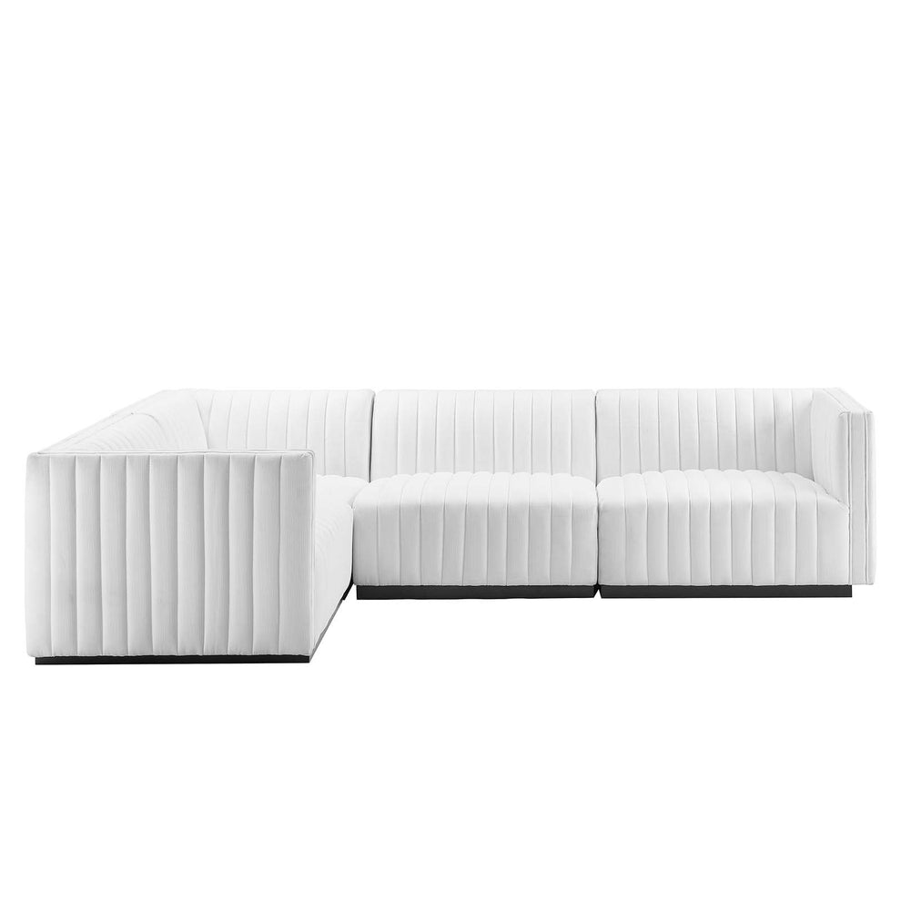 Conjure Channel Tufted Upholstered Fabric 4-Piece L-Shaped Sectional By Modway - EEI-5791 | Sectional | Modishstore - 42