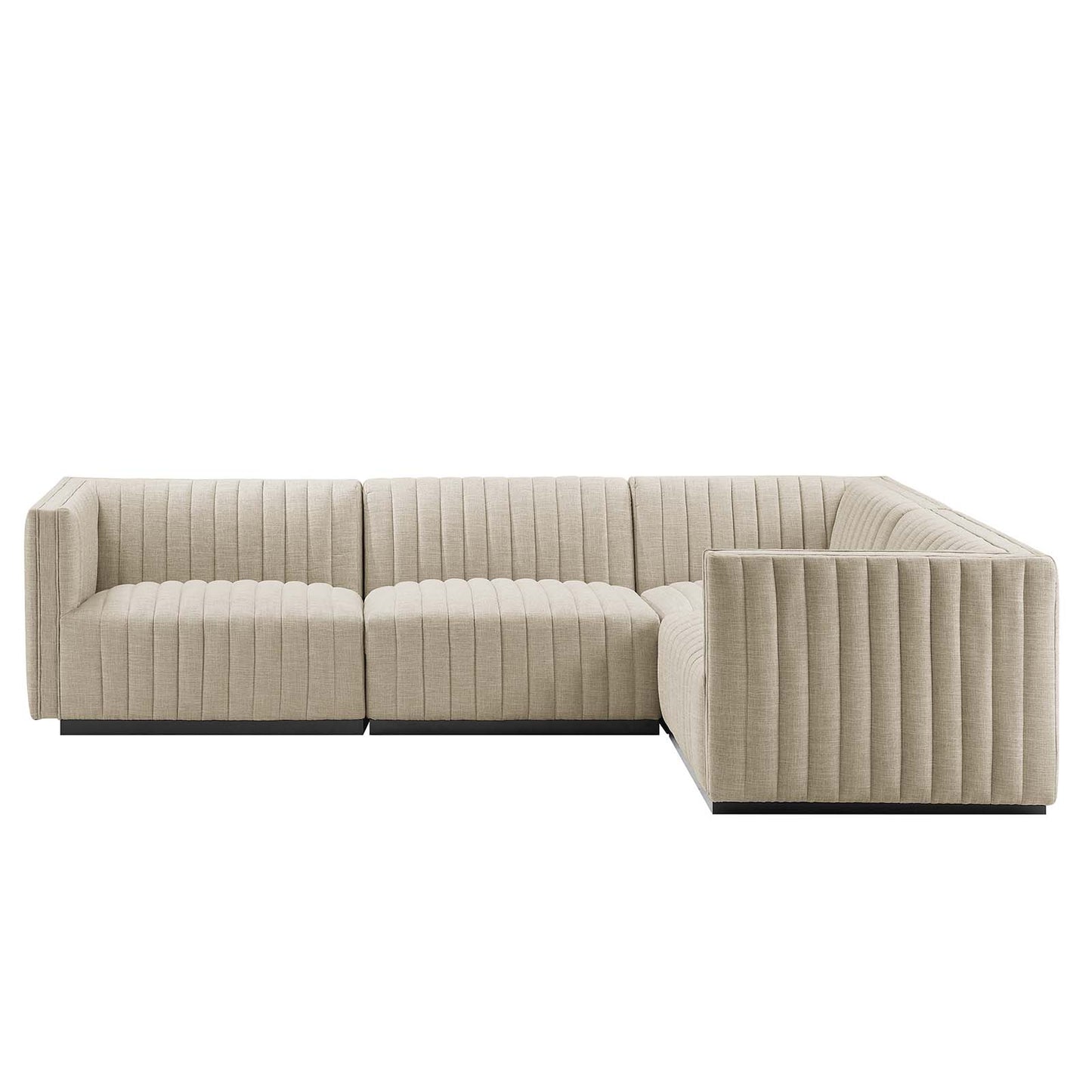 Conjure Channel Tufted Upholstered Fabric 4-Piece L-Shaped Sectional By Modway - EEI-5792 | Sectional | Modishstore - 10