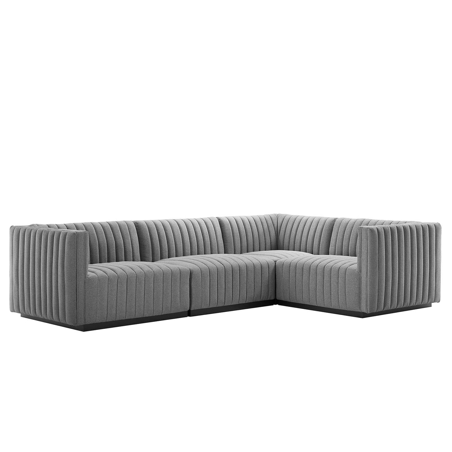 Conjure Channel Tufted Upholstered Fabric 4-Piece L-Shaped Sectional By Modway - EEI-5792 | Sectional | Modishstore - 17