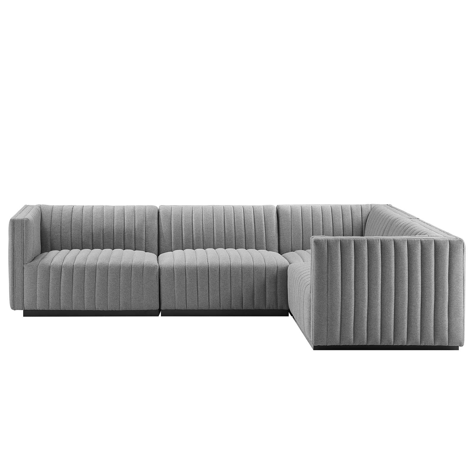 Conjure Channel Tufted Upholstered Fabric 4-Piece L-Shaped Sectional By Modway - EEI-5792 | Sectional | Modishstore - 26