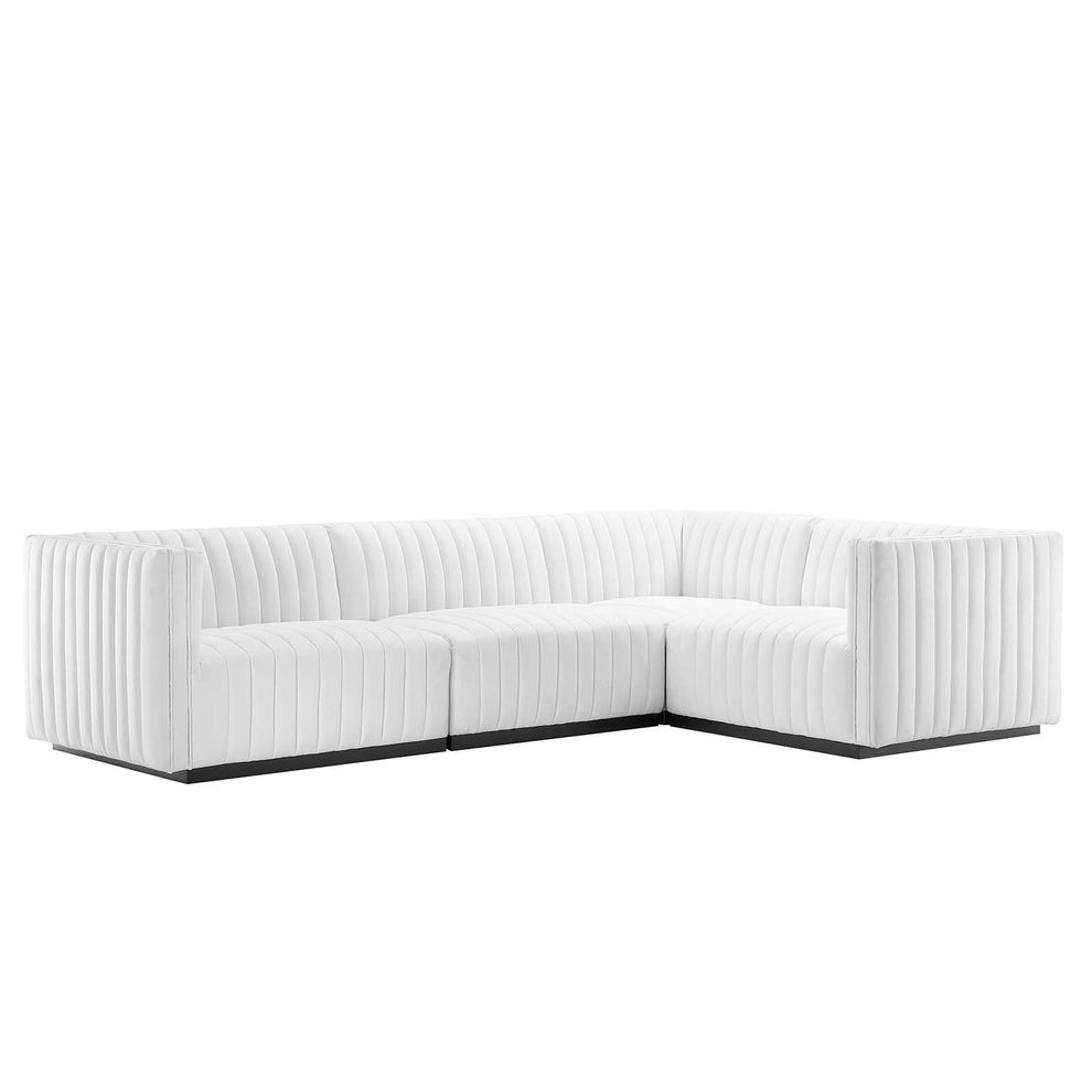 Conjure Channel Tufted Upholstered Fabric 4-Piece L-Shaped Sectional By Modway - EEI-5792 | Sectional | Modishstore - 33