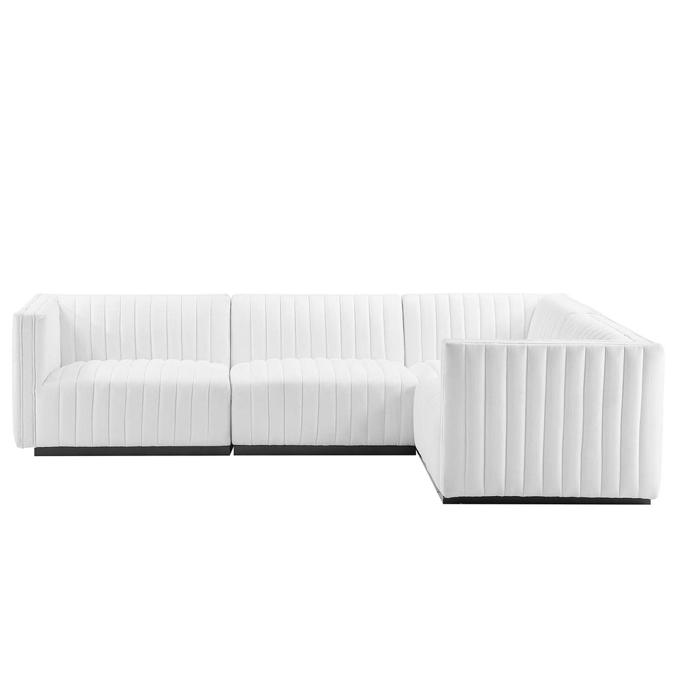 Conjure Channel Tufted Upholstered Fabric 4-Piece L-Shaped Sectional By Modway - EEI-5792 | Sectional | Modishstore - 42