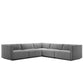Conjure Channel Tufted Upholstered Fabric 5-Piece L-Shaped Sectional By Modway - EEI-5793 | Sectional | Modishstore - 17