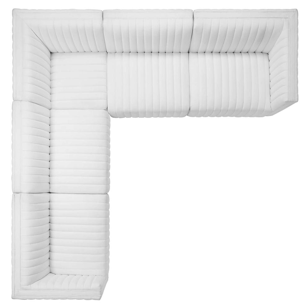 Conjure Channel Tufted Upholstered Fabric 5-Piece L-Shaped Sectional By Modway - EEI-5793 | Sectional | Modishstore - 42