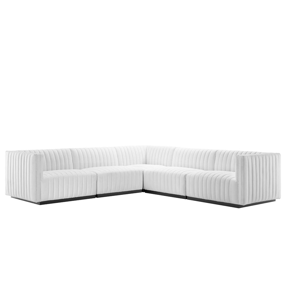 Conjure Channel Tufted Upholstered Fabric 5-Piece L-Shaped Sectional By Modway - EEI-5794 | Sectional | Modishstore - 33