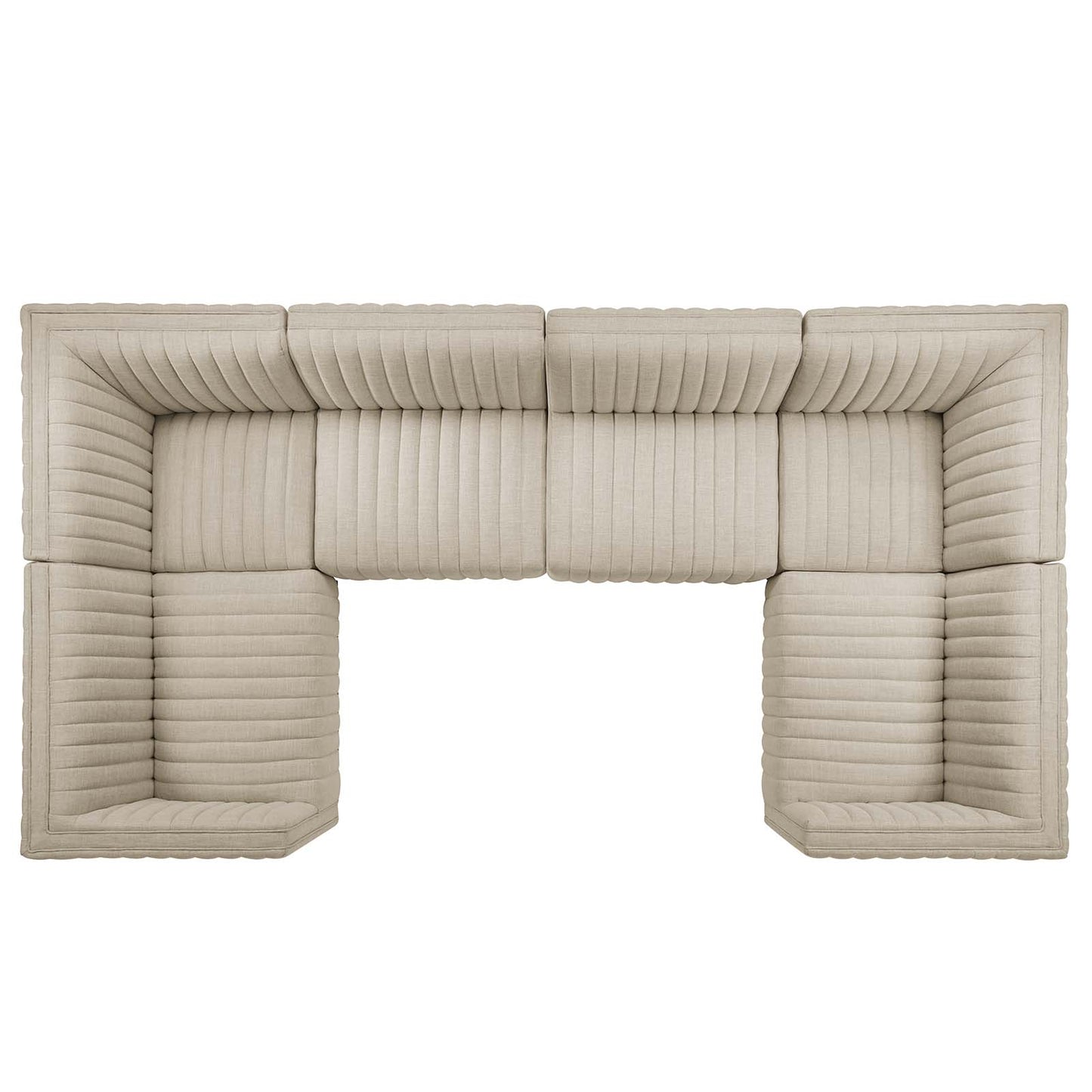 Conjure Channel Tufted Upholstered Fabric 6-Piece U-Shaped Sectional By Modway - EEI-5795 | Sectional | Modishstore - 10