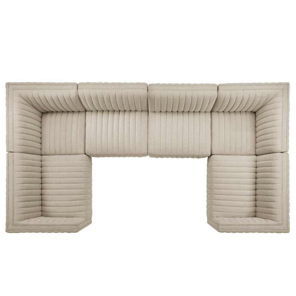 Conjure Channel Tufted Upholstered Fabric 6-Piece U-Shaped Sectional By Modway - EEI-5795 | Sectional | Modishstore - 10