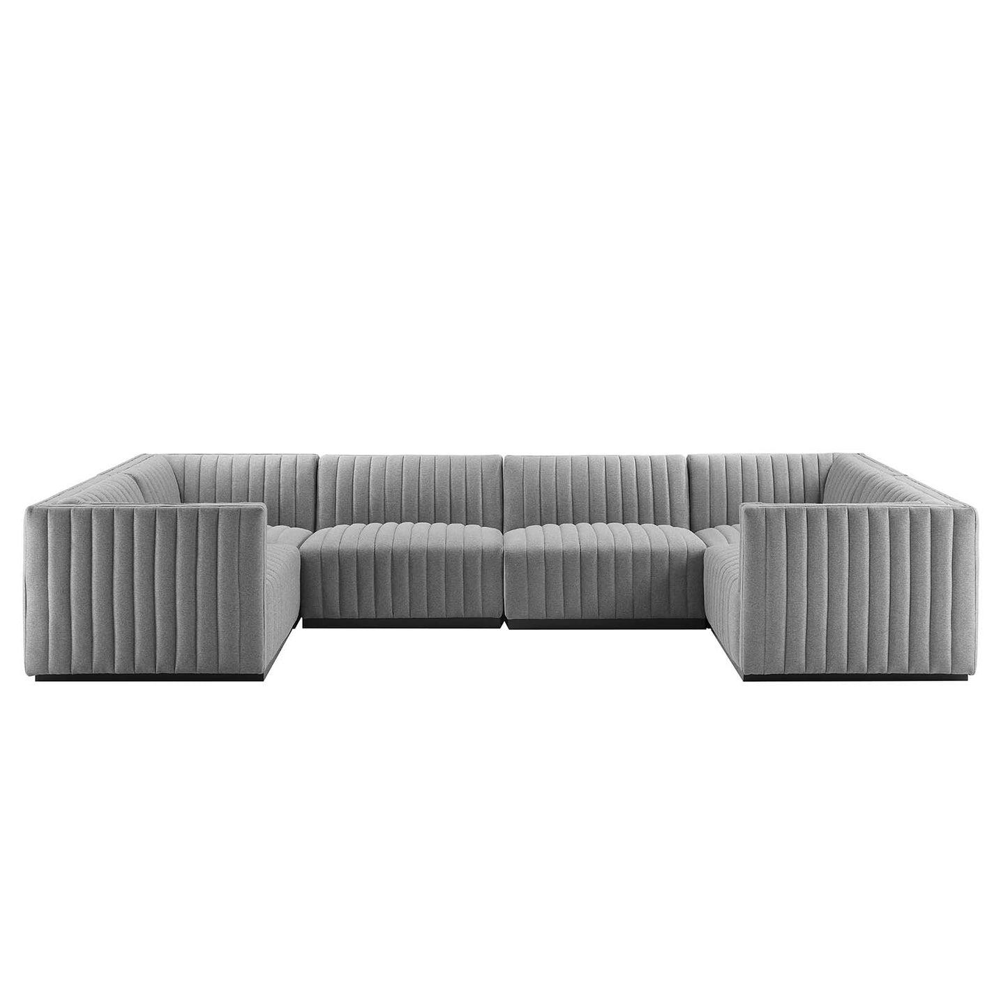 Conjure Channel Tufted Upholstered Fabric 6-Piece U-Shaped Sectional By Modway - EEI-5795 | Sectional | Modishstore - 17