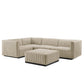 Conjure Channel Tufted Upholstered Fabric 5-Piece Sectional By Modway - EEI-5796 | Sectional | Modishstore - 1